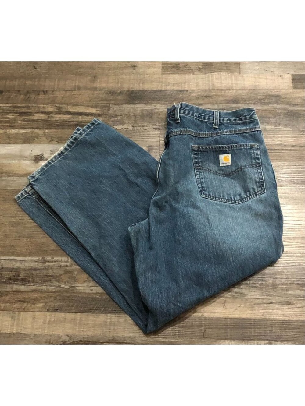 Carhartt Mens 44x32 Loose Fit Cotton Blue Jeans